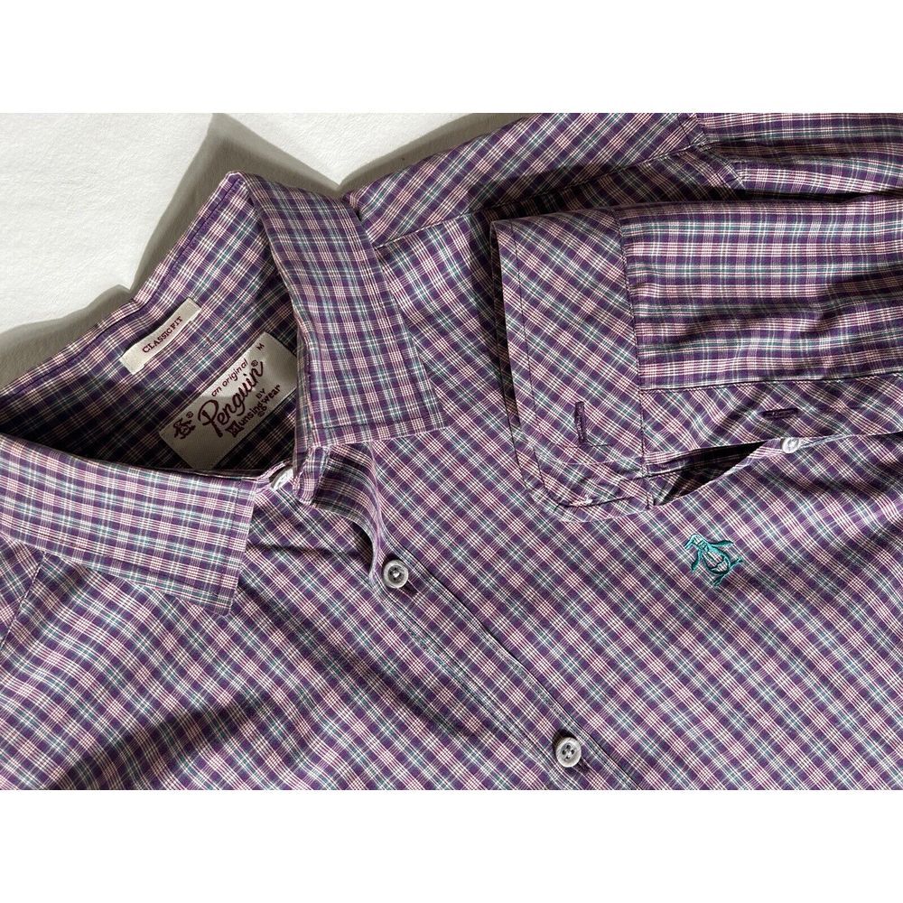 Original Penguin by Munsingwear Medium Men's  Long‎ Sleeve Button Down Plaid